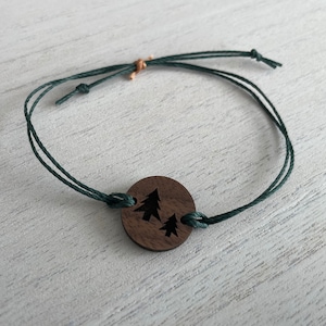 Bracelet, string bracelet, wooden engraved designs, nature, nautical, pets