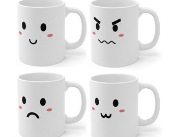 Cute Ceramic Smile Mug, Happy Face Mug, Smiley, Mood Mug, Coffee Lover, Happy Mug, Smile Gift, Funny Cups, Gift Idea for Her-Him, Cute Mug