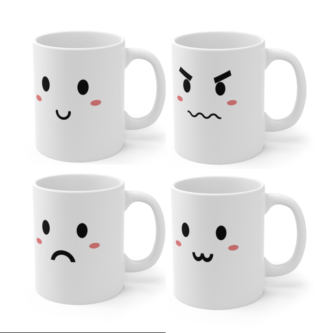 Cute Ceramic Smile Mug, Happy Face Mug, Smiley, Mood Mug, Coffee Lover