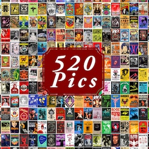 Musik Consert Poster, Vintage Band Poster, Retro & Classic Rock Poster und Cover, Aesthetic Wall Collage Kit - Digitaler Artikel