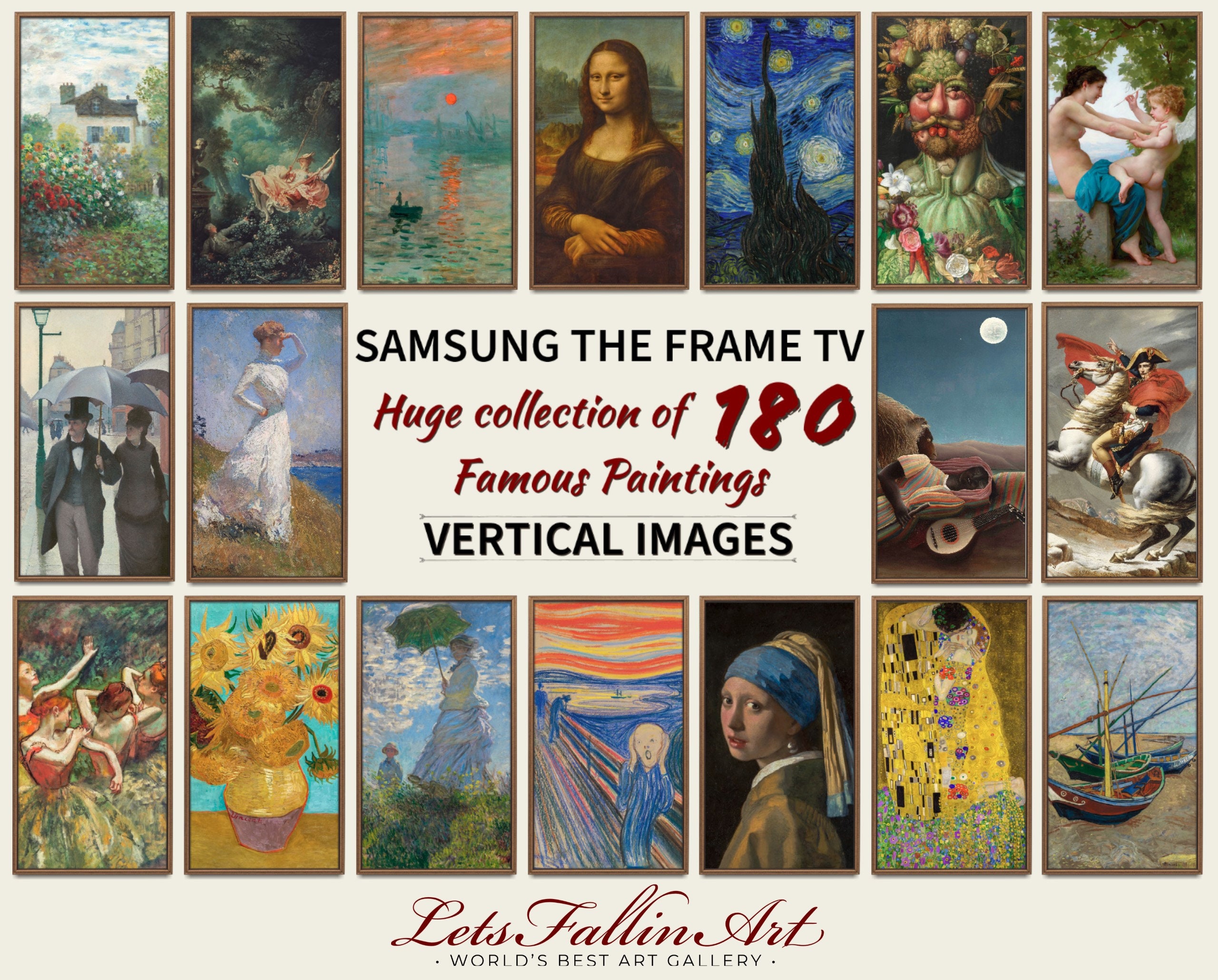 FRAME Tv VERTICAL Images 180 Paintings in an Ultimate Etsy