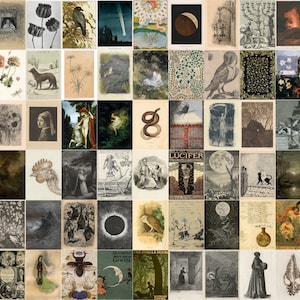 200 Stück 2/3 Grunge Room Decor Aesthetic | Vintage Foto Collage Kit | Wandcollage Dark Academia | Digitaler Download | AP04
