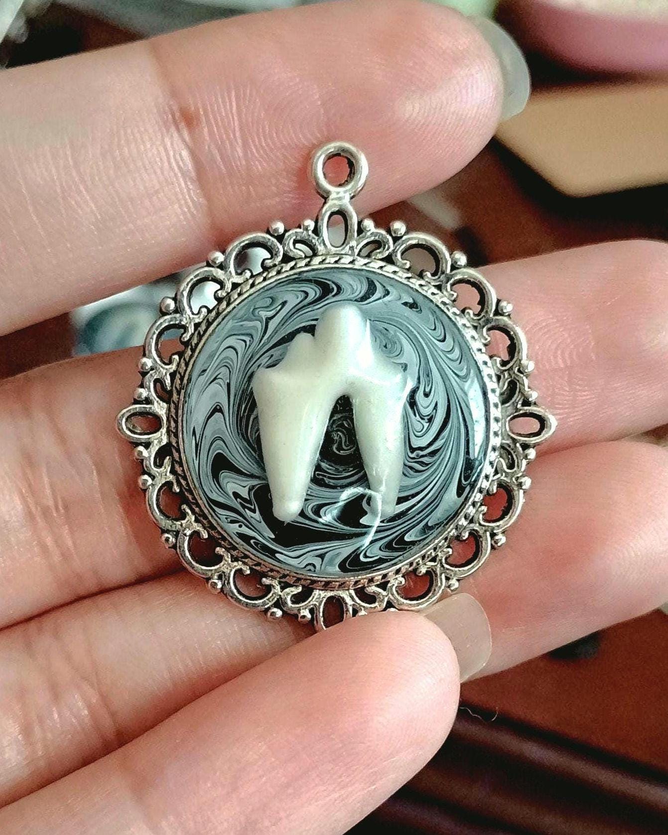 Handmade Silver Star Hair Clips And Dangle Earrings With Real Fox Teeth Pendants Ethically Sourced Fox Teeth - Etsy main image 3