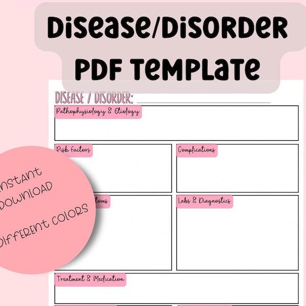 Disease Template Etsy