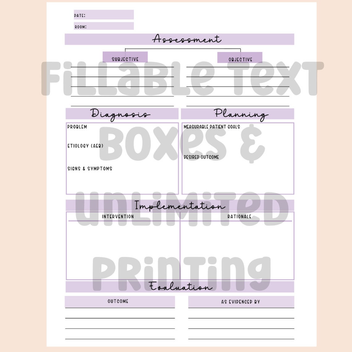 Printable Nursing Care Plan | the Nursing Process | Nursing Process ...