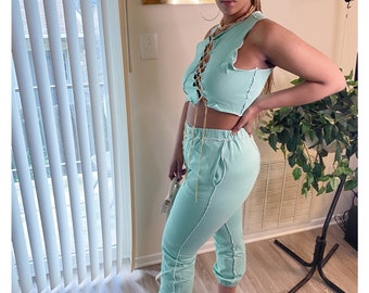 Ensemble Top Et Short Youngland Fille 4 Ans Menthe Lin Et Rayonne