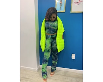 Sciarpa imbottita neon con tasche, accessorio chic per il freddo