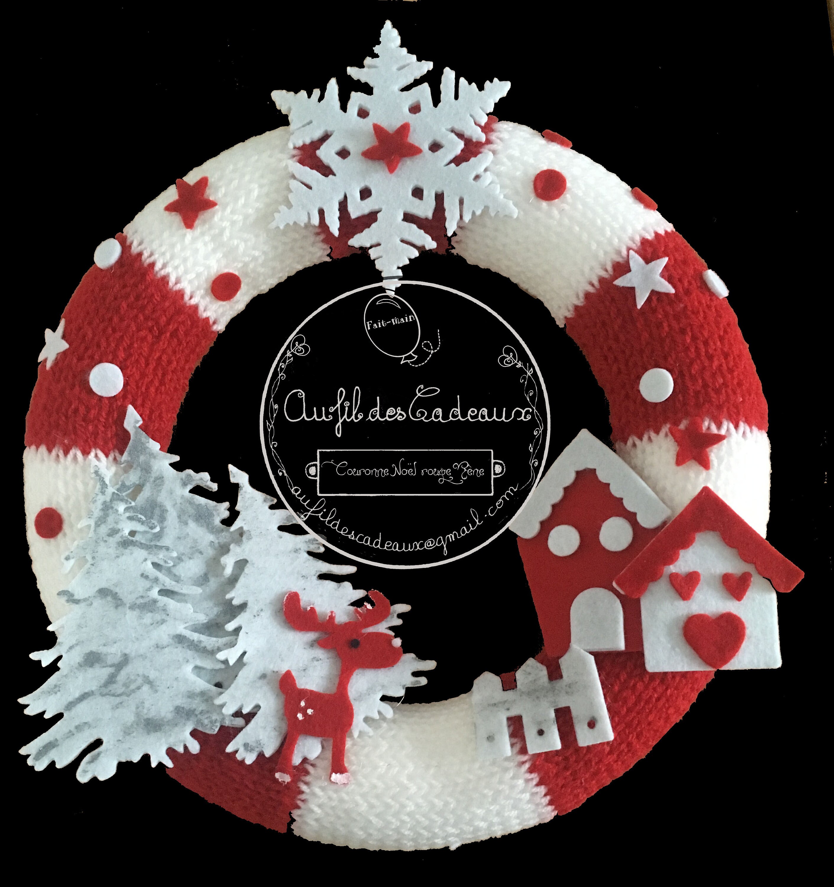 Couronne Rouge et Blanche de Noël