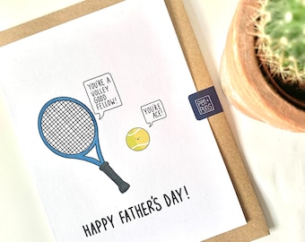 Tennis Father’s Day Card | Funny Father’s day card | Sustainable Hand Made Card Eco card |