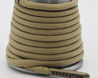 Light gold Paracord Generation Laces with a LIFETIME GUARANTEE  boot laces sneaker   tan laces shoe laces skate laces