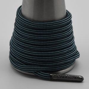 Turqoise blue black Paracord Generation Laces with a LIFETIME GUARANTEE  boot laces sneaker laces shoe laces skate laces black sea