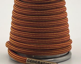 Gold burgundy brown Paracord Generation Laces with a LIFETIME GUARANTEE  boot laces sneaker laces shoe laces skate laces Gold Rush