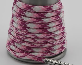 Pink white breast cancer awaress Paracord Generation Laces with a LIFETIME GUARANTEE  boot laces sneaker laces shoe laces skate laces