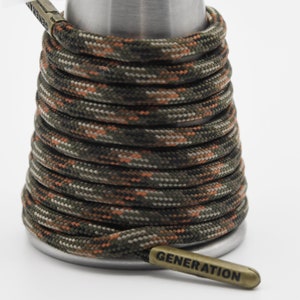 Camo Camouflage green brown Paracord Generation Laces with a LIFETIME GUARANTEE  boot laces sneaker laces shoe laces skate laces new england