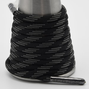 Black Gray Raider Raiders Paracord Generation Laces with a LIFETIME GUARANTEE  boot laces sneaker laces shoe laces skate laces