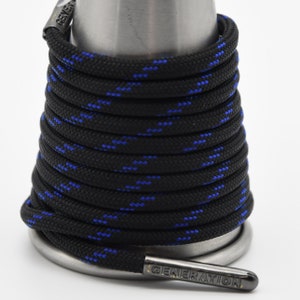 Black and blue  Paracord Generation Laces with a LIFETIME GUARANTEE  boot laces sneaker laces shoe laces skate laces  color