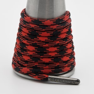 Buffalo check black red Paracord Generation Laces with a LIFETIME GUARANTEE  boot laces sneaker laces shoe laces skate laces