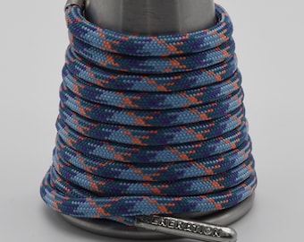 Blue orange Paracord Generation Laces with a LIFETIME GUARANTEE  boot laces sneaker laces shoe laces skate laces Gulf