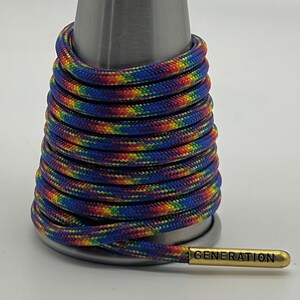 Rainbow lgbqt Paracord Generation Laces with a LIFETIME GUARANTEE  boot laces sneaker laces shoe laces skate laces Blue Rainbow