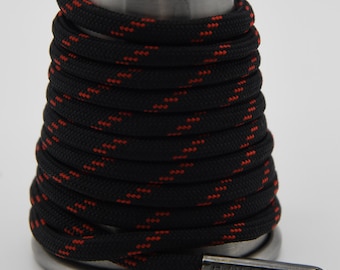 Black Red Paracord Generation Laces with a LIFETIME GUARANTEE  boot laces sneaker laces shoe laces skate laces racer