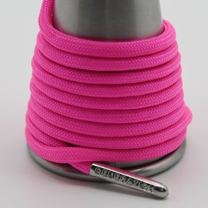 Neon pink Paracord Generation Laces with a LIFETIME GUARANTEE  boot laces sneaker laces shoe laces skate laces