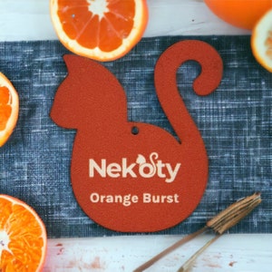 Cat-shaped Hanging Air Fresheners | Car & Home Accessories | Odor Eliminator | Orange Burst