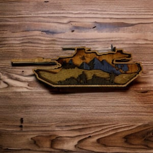 M1A2 Abrams Tank 3D Laser Cut Relief
