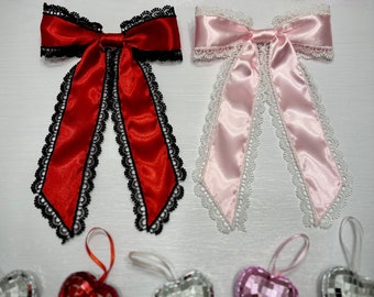 Juliet Bows - Coquette Bows - Luxury Bows - Pink Bows - Red Bows - Jeweled Embellished Bows - Floral Bows - Valentines Day Bows - Gift