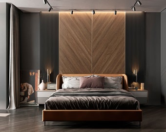 BMD Studio Wooden Wall Panels, Wooden Headboard, Wooden Wall Art, Wooden Wall  Decor, Ash, Oak, Walnut Panels - Easy To Install Uncovered