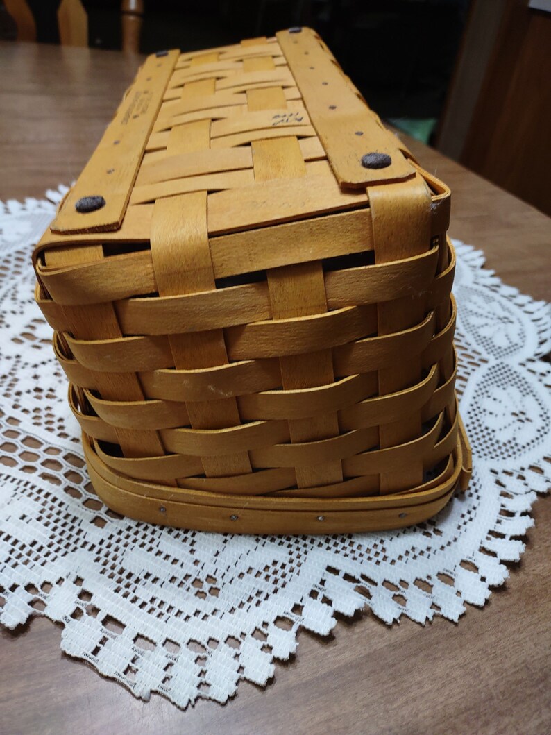 Longaberger Slanted Basket Rectangular With Plastic Liner 1998