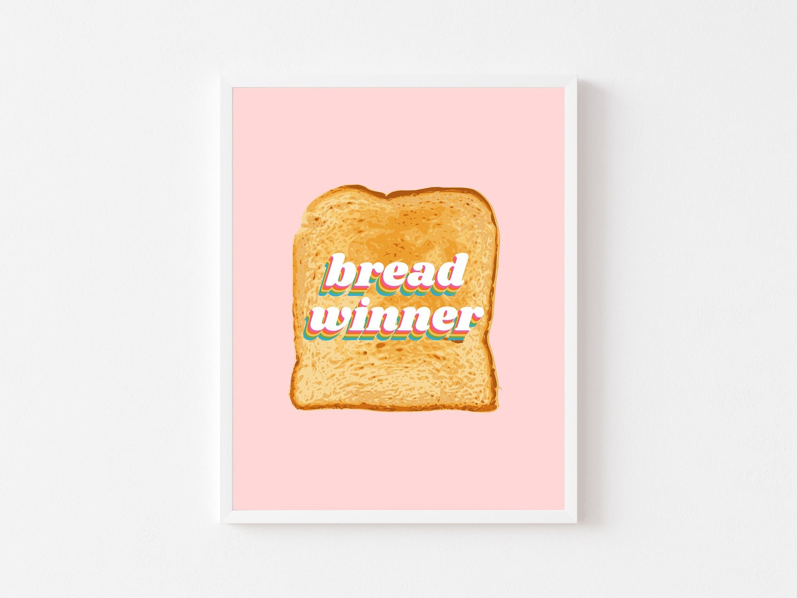 Breadwinner Rainbow Art Print Inspirational Pink Feminist Etsy