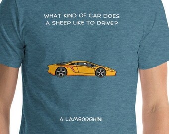 Papa Scherz Shirt - Lambo Sheep - Kurzärmeliges Unisex T-Shirt