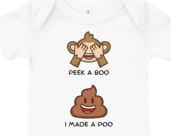 Peek A Boo Poop Onesie - Baby Kurzarm ein Stück