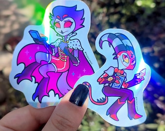 Stolas and Blitzo Stickers Vinyl Litmus Fanart