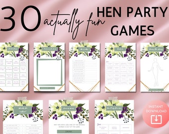 30 Fun Hen Party Games, Bridal Shower Games Bundle (PDF)