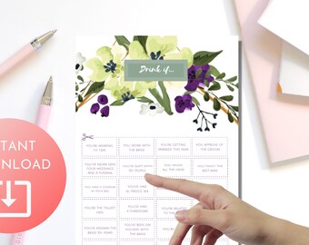 Drink If Bridal Shower Game, Fun Bachelorette Party Printable (Digital Download)