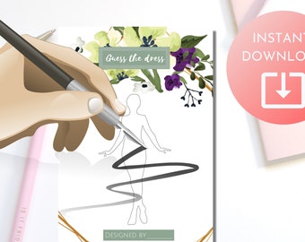 Guess The Dress Bridal Shower Game, Fun Hen Party Printable (Digital Download)