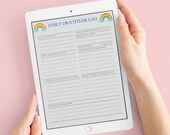 Gratitude Journal Printable – Daily Gratitude Log PDF – Mindfulness & Self Love Journal – Positive Affirmation Planner – Digital Download