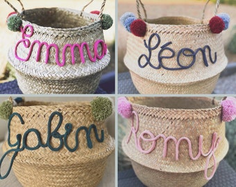 Personalized first name storage basket