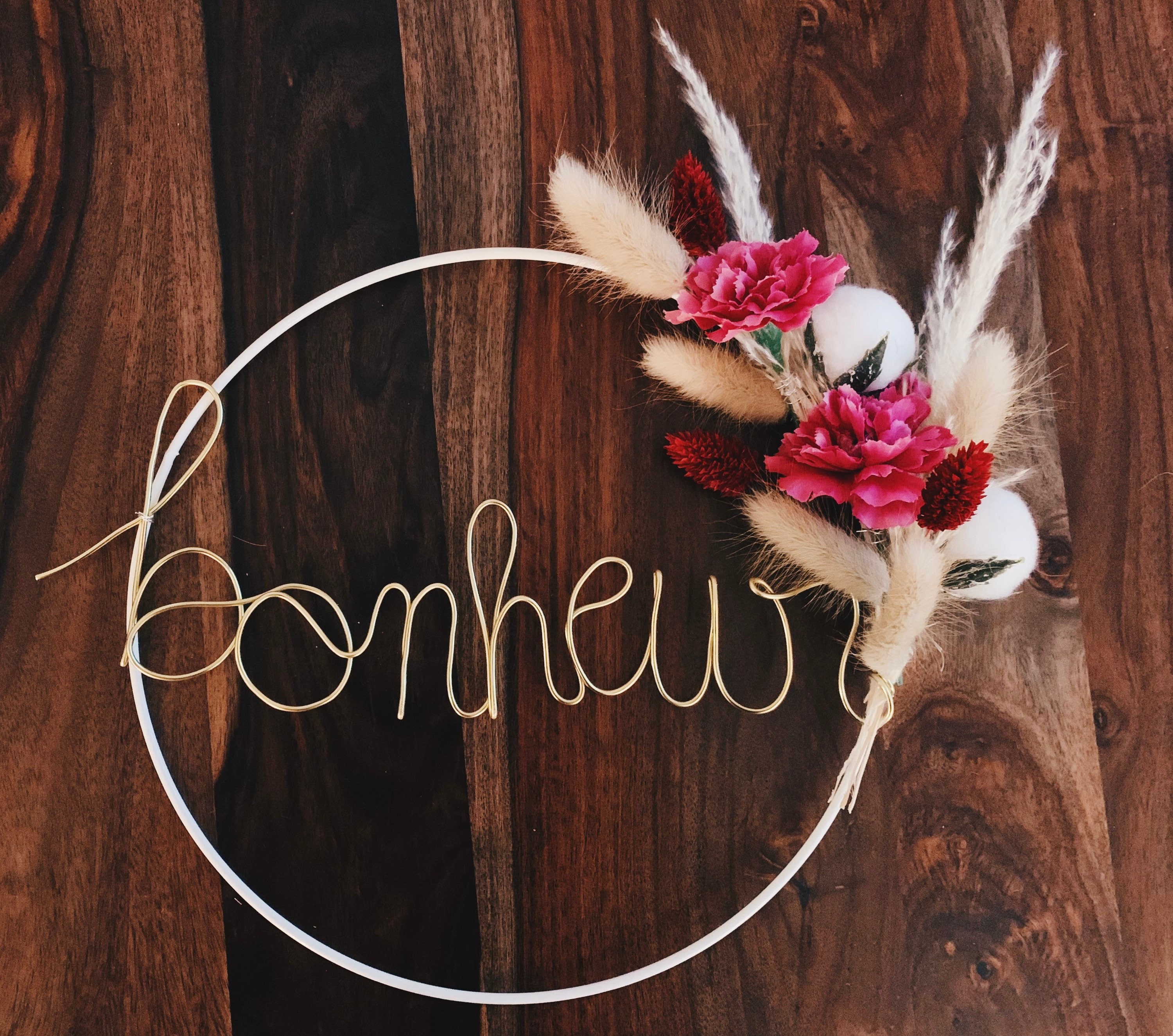 Couronne Fleurs/Couronne Personnalisée Fil de Fer