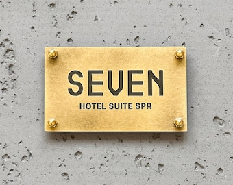Custom Engraved Brass House Plaque | Classic Vintage Door Sign | Personalized Home or Office Art