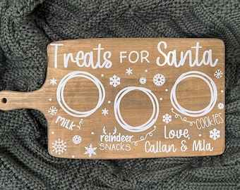 Santa Cookies and Milk Board - Santa Cookie Plate - Christmas Eve Cookie Tray - Dear Santa Board - Santa Charcuterie Board - Dear Santa Tray