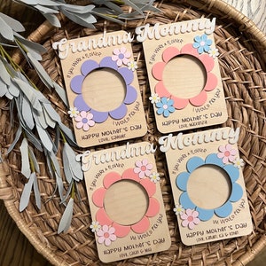 Mother&#39;s Day Fridge Magnet Photo Frame - Fridge Photo Magnet - Mother&#39;s Day Gift - Gift For Grandma - Gift For Mom - Mother’s Day Flowers
