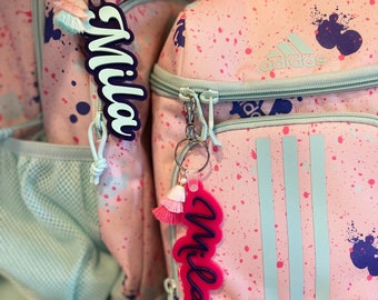 Personalized Acrylic Keychain | Backpack Name Keychain | Custom Name Tag | Diaper Bag Tag | Lunch Box Tag | Name Keychain | Personalized Bag