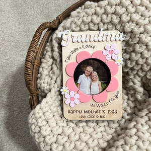 Mother&#39;s Day Fridge Magnet Photo Frame - Fridge Photo Magnet - Mother&#39;s Day Gift - Gift For Grandma - Gift For Mom - Mother’s Day Flowers