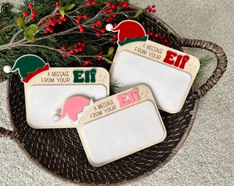 A Message From Your Elf Sign - Personalized Elf Sign - Message From Your Elf - Dry Erase Sign For Elf - Elf Prop - Reusable Elf Sign - Elf