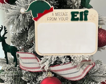 A Message From Your Elf Sign - Personalized Elf Sign - Message From Your Elf - Dry Erase Sign For Elf - Elf Prop - Reusable Elf Sign - Elf