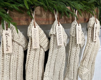 Personalized Wooden Stocking Tag, Wood Stocking Tag, Christmas Stocking Tag, Stocking Name Tag, Personalized Stocking Tag, Christmas Decor