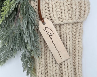 Personalized Wooden Stocking Tag, Wood Stocking Tag, Christmas Stocking Tag, Stocking Name Tag, Personalized Stocking Tag, Christmas Decor
