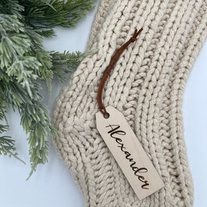 Personalized Wooden Stocking Tag, Wood Stocking Tag, Christmas Stocking Tag, Stocking Name Tag, Personalized Stocking Tag, Christmas Decor